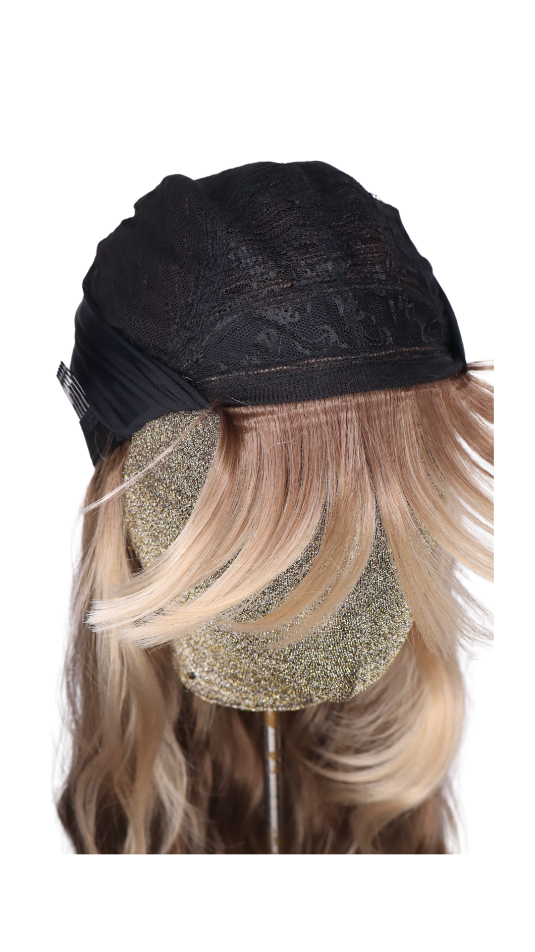 *Aprielle Headband with Bangs (Dark Honey Blend) - FINAL SALE