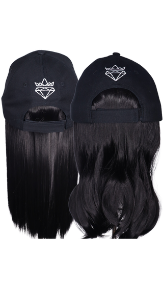 Black Baseball Hat Wig with CSC Logo (Two Short Wefts) - FINAL SALE