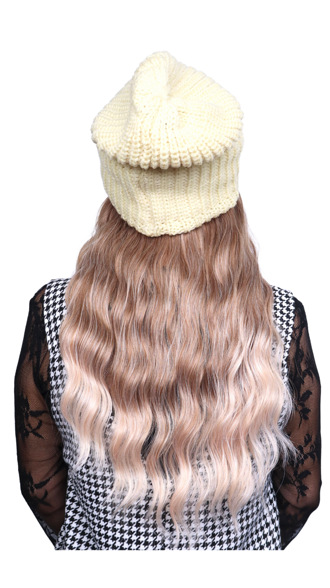 Buttercream Beanie (Apricot Wavy)