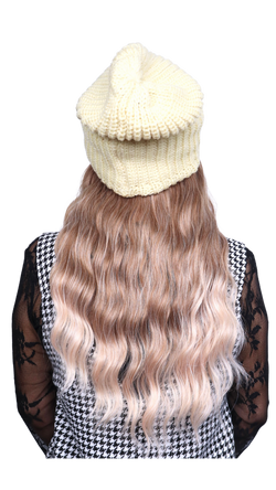 Buttercream Beanie (Apricot Wavy)