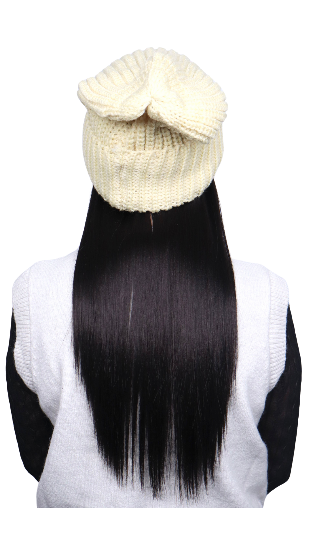 *Buttercream Beanie (Black Straight)