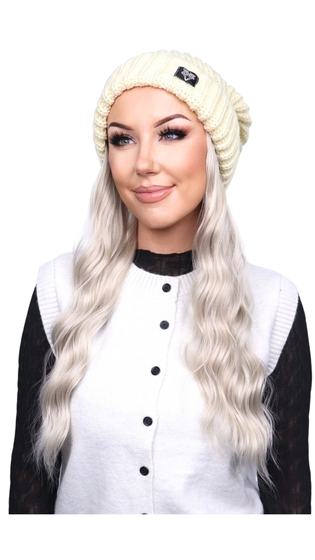 Buttercream Beanie (Blonde Wavy)