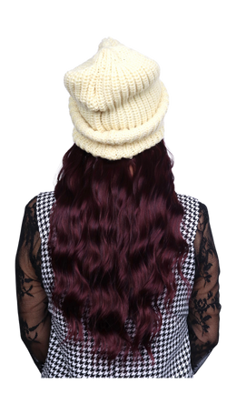 Buttercream Beanie (Burgandy Wavy)