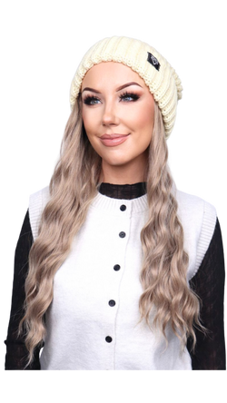 Buttercream Beanie (Dark Blonde Wavy)