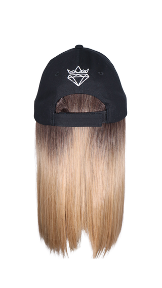 Black Baseball Hat Wig with CSC Logo (Single Short Straight Weft) - FINAL SALE