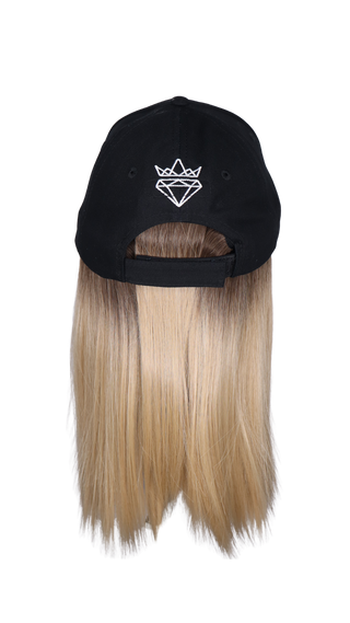 Black Baseball Hat Wig with CSC Logo (Single Short Straight Weft) - FINAL SALE