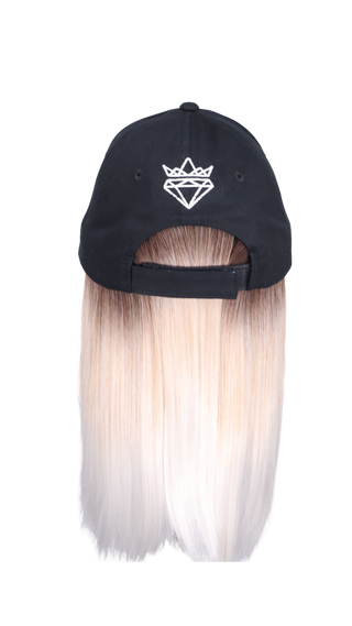 Black Baseball Hat Wig with CSC Logo (Single Short Straight Weft) - FINAL SALE