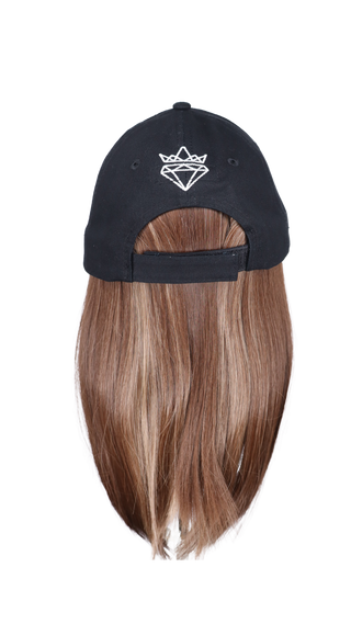 Black Baseball Hat Wig with CSC Logo (Single Short Straight Weft) - FINAL SALE