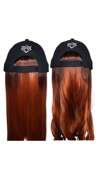White Baseball Hat Wig with CSC Logo (Short black) 2 wefts Straight and wave *Single Ladies - FINAL SALE