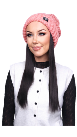 *Pink Beanie (Black Straight)