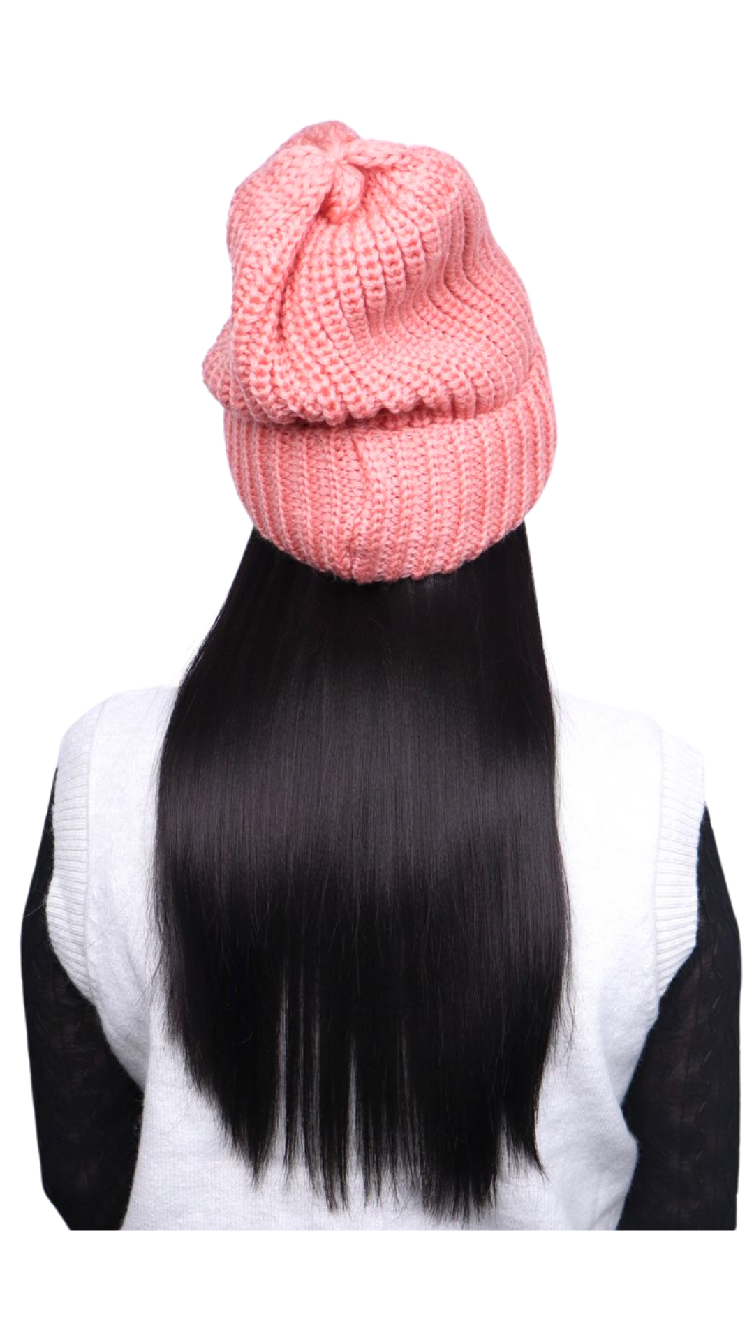 *Pink Beanie (Black Straight)