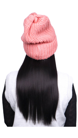 *Pink Beanie (Black Straight)