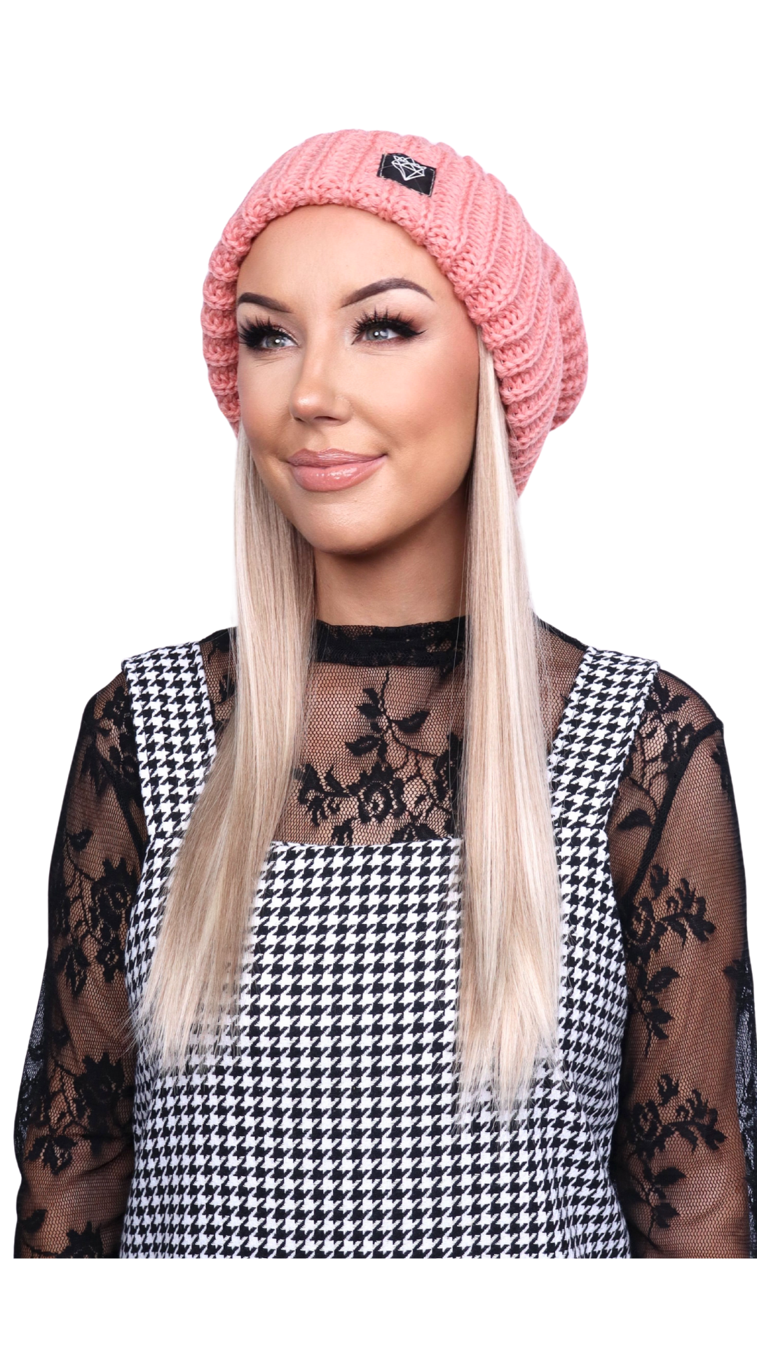 Pink Beanie (Dimensional Blonde Straight)