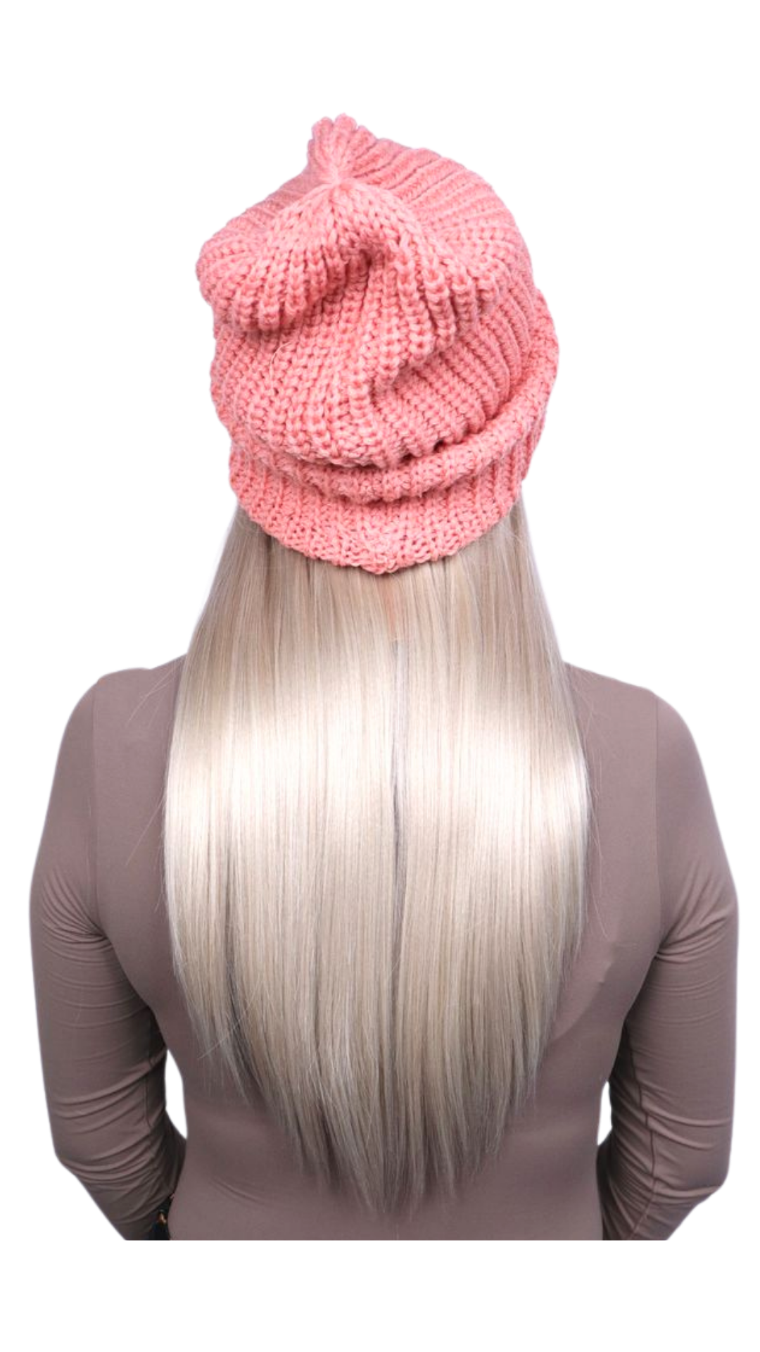 Pink Beanie (Blonde Straight)