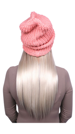 Pink Beanie (Blonde Straight)