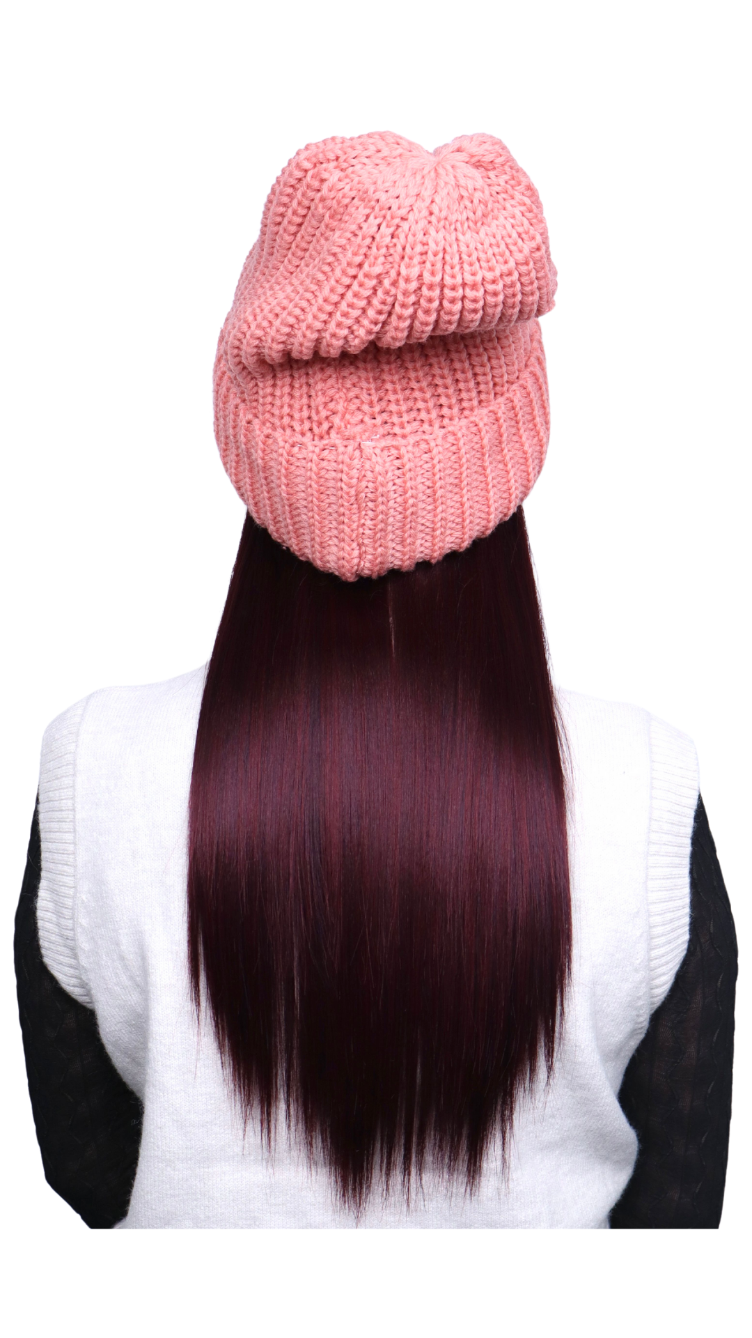 *Pink Beanie (Burgundy Straight)