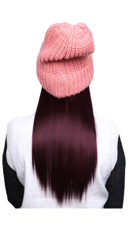 *Pink Beanie (Burgundy Straight)