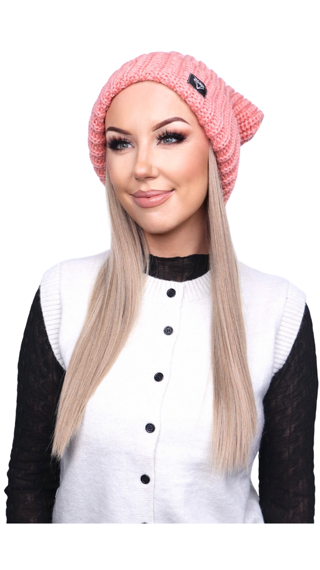 *Pink Beanie (Dark Blonde Straight)