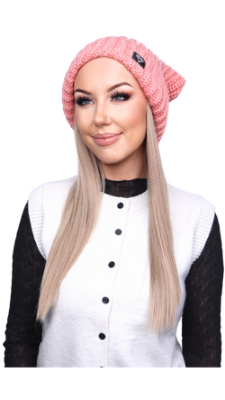 *Pink Beanie (Dark Blonde Straight)