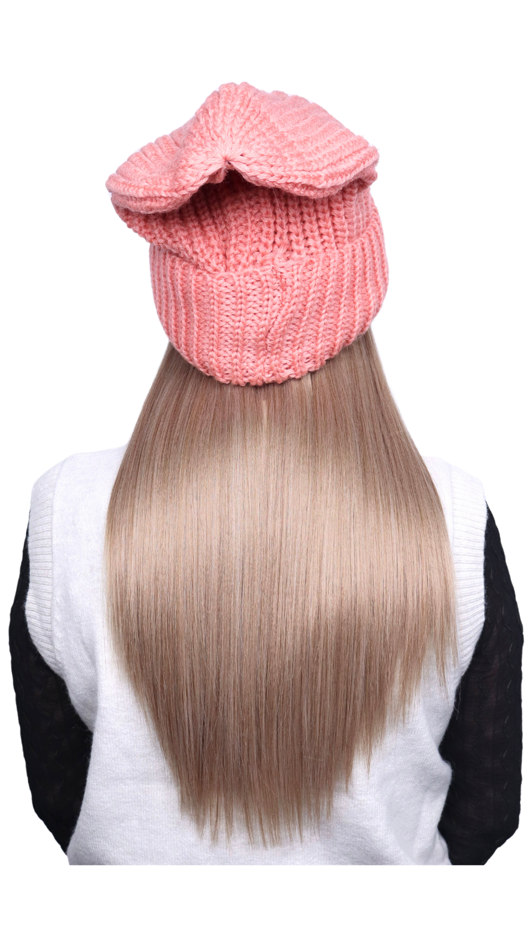 *Pink Beanie (Dark Blonde Straight)