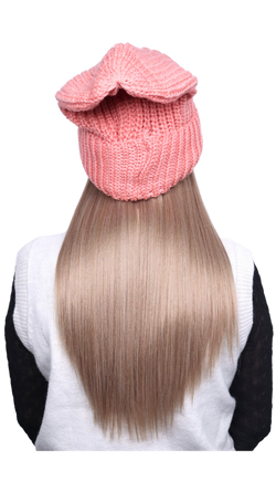 *Pink Beanie (Dark Blonde Straight)