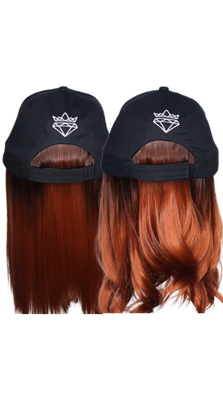 White Baseball Hat Wig with CSC Logo (Short black) 2 wefts Straight and wave *Single Ladies - FINAL SALE