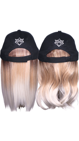 White Baseball Hat Wig with CSC Logo (Two Short Wefts) - FINAL SALE