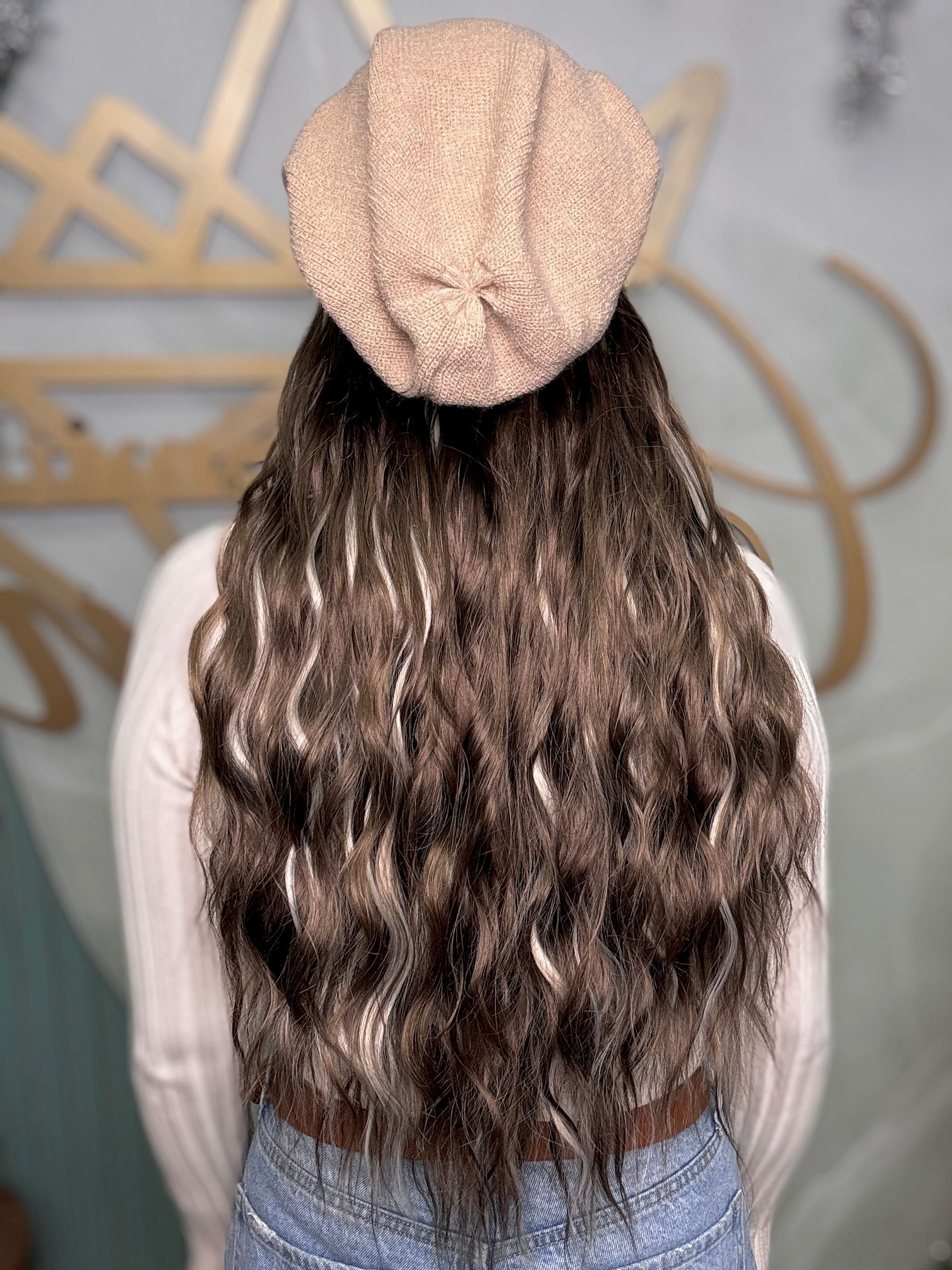 **Zoey Beanie (Latte Swirl)